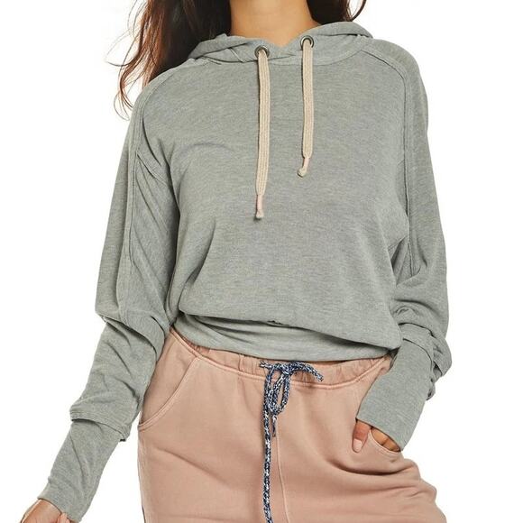 Free People Movement Ready Go Hoodie Gray Sz Small Comfy Slouchy Lounge - Picture 1 of 7